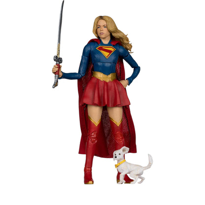 Supergirl & Puppy Krypto Figura de Accion Supergirl Theatrical Movie DC Mcfarlane 17 Cm