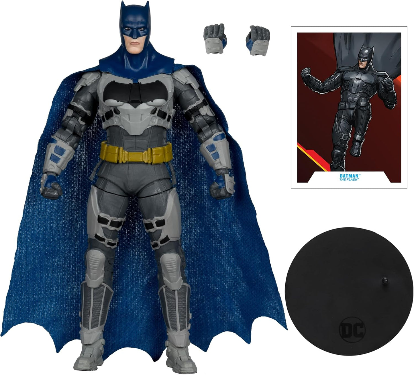 Batman Batfleck Blue/Grey Figura De Acción The Flash Movie Justice League Dc Mcfarlane Toys 18 Cm