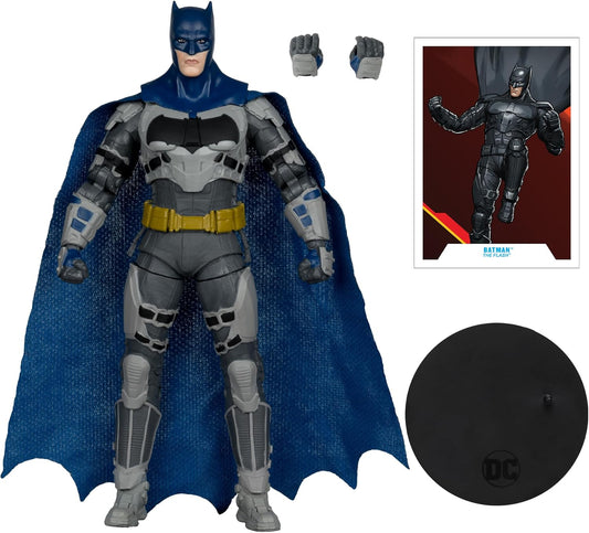 Batman Batfleck Blue/Grey Figura De Acción The Flash Movie Justice League Dc Mcfarlane Toys 18 Cm