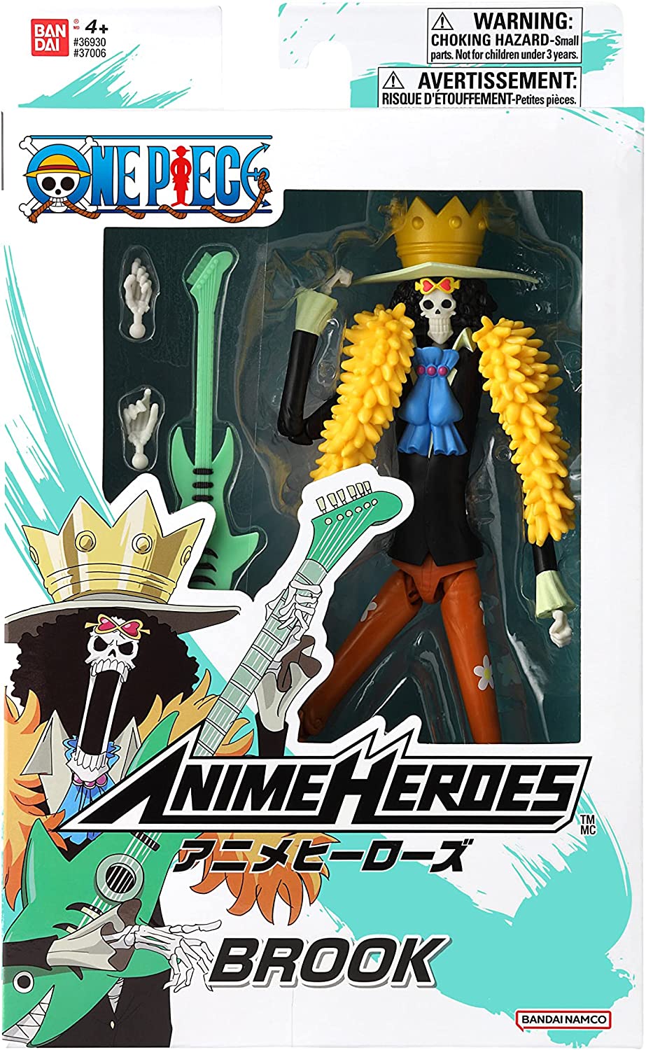 Brook Figura Acción One Piece Anime Heroes Bandai 18 Cm