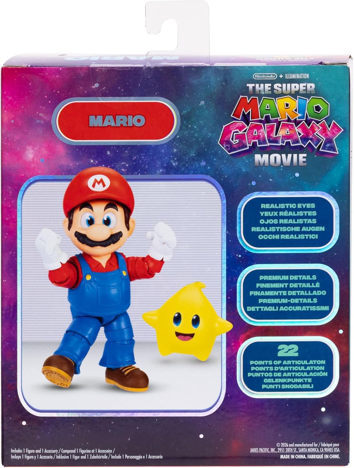 Super Mario Bros Figura de Acción Super Mario Galaxy Movie Nintendo Jakks Pacific 13 cm