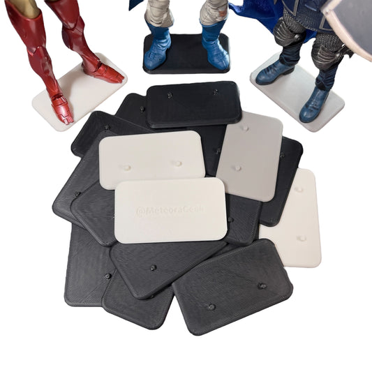 Base Rectangular Figuras de Acción con pines - Exhibición Colección Marvel Legends, Mcfarlane, Jada Toys, Black Series, Neca, Etc.