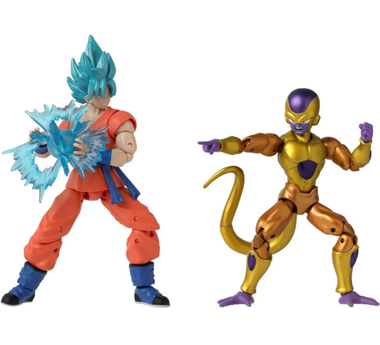 Goku ssj Blue Vs Golden Freezer Pack Figuras de Acción Dragon Ball Super Dragon Stars Bandai 17 Cm