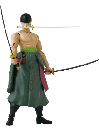 Zoro Roronoa Three Sword Style Figura De Acción One Piece Anime Heroes Bandai 16 Cm