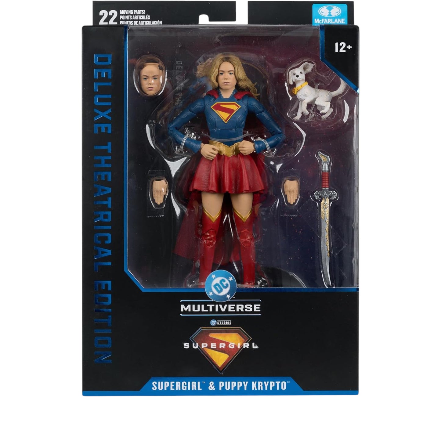 Supergirl & Puppy Krypto Figura de Accion Supergirl Theatrical Movie DC Mcfarlane 17 Cm