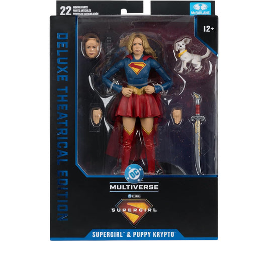 Supergirl & Puppy Krypto Figura de Accion Supergirl Theatrical Movie DC Mcfarlane 17 Cm