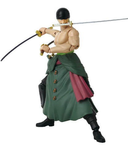 Zoro Roronoa Three Sword Style Figura De Acción One Piece Anime Heroes Bandai 16 Cm