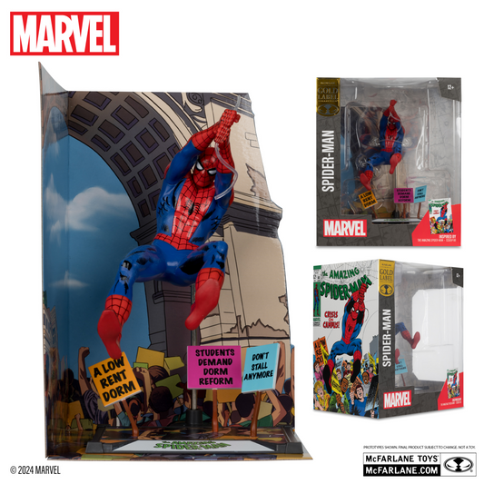 Spiderman Figura Estatua Marvel Comics #68 McFarlane Toys Gold Label Exclusive 18cm