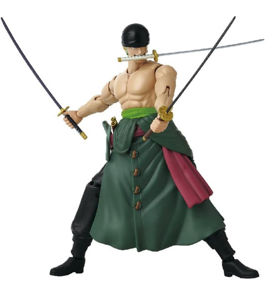 Zoro Roronoa Three Sword Style Figura De Acción One Piece Anime Heroes Bandai 16 Cm