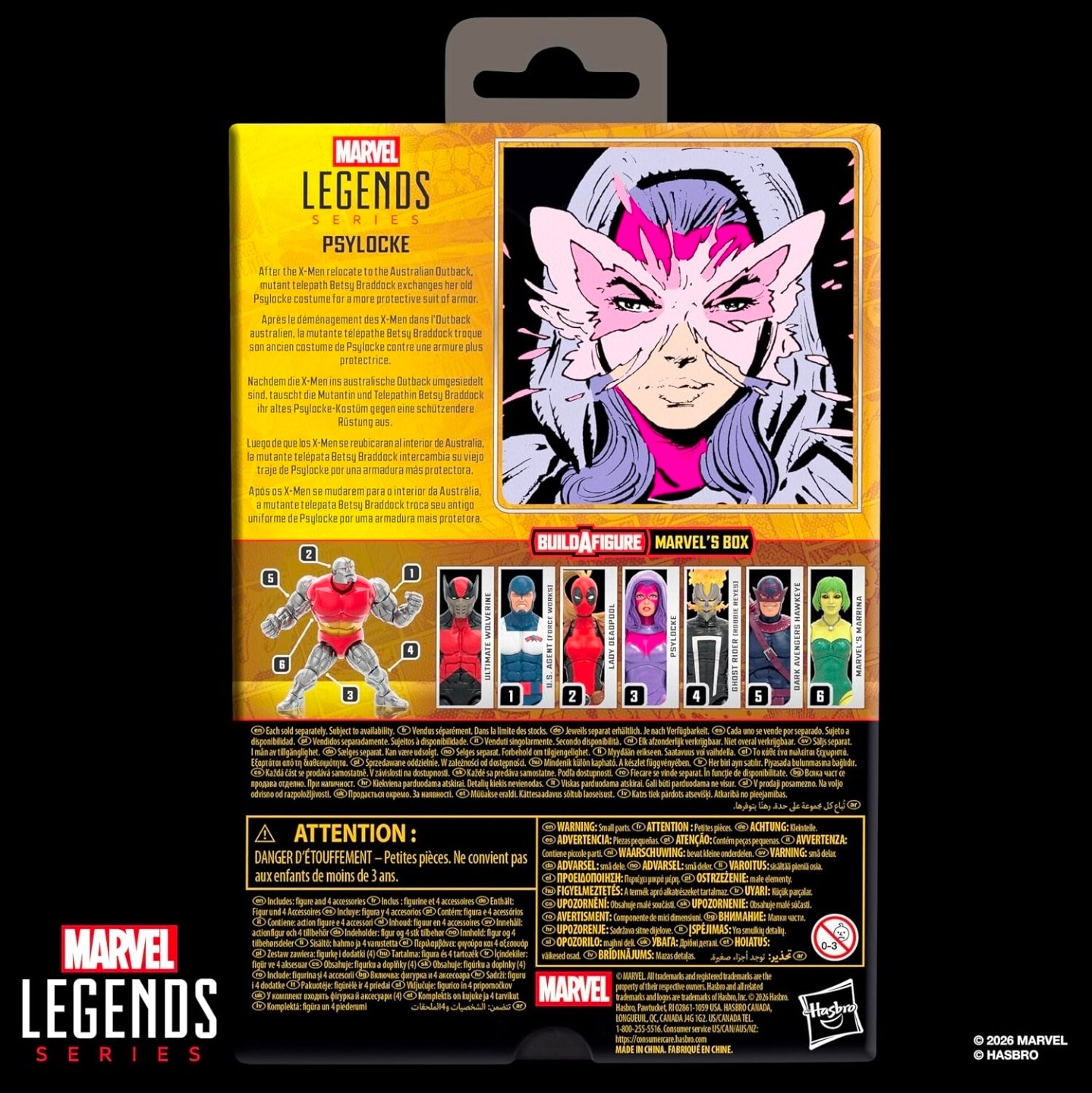 Psylocke Figura de Acción X Men Marvel Legends 15 cm Baf Marvel's Box