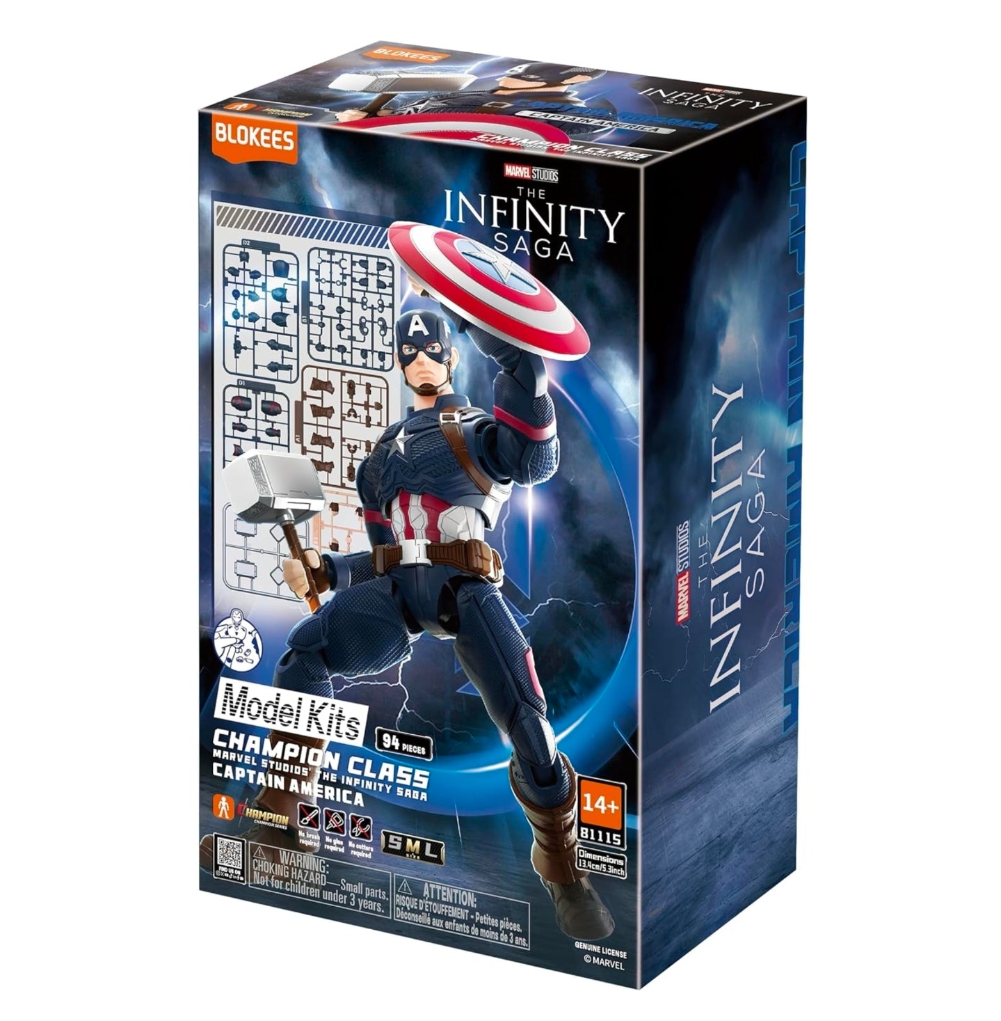 Capitan America Figura de Accion Marvel The Infinity Saga Blokees Champion Class 14 Cm
