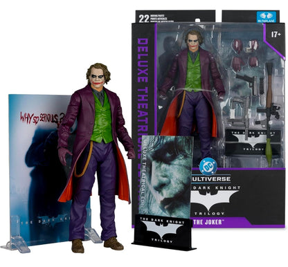 Joker Heath Ledger Figura De Acción Batman Dark Knight Rises DC Multiverse Mcfarlane Toys 18 Cm