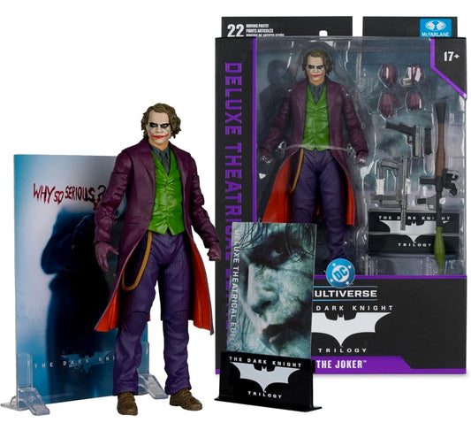 Joker Heath Ledger Figura De Acción Batman Dark Knight Rises DC Multiverse Mcfarlane Toys 18 Cm