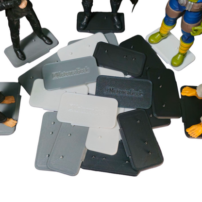 Base Rectangular 3 pines para figuras de Acción - Exhibición Colección Marvel Legends, Mcfarlane, Jada Toys, Black Series, Neca, Etc.