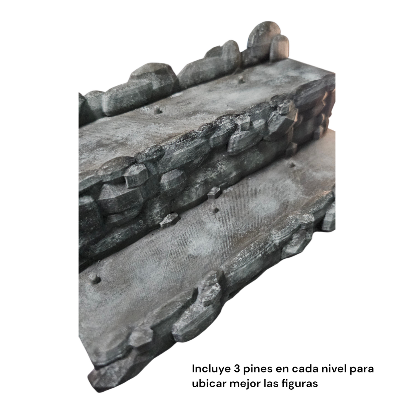 Base Organizadora 2 Niveles para Figuras de Acción 1/10 y 1/12 Estilo Rocoso 21.5 Cm