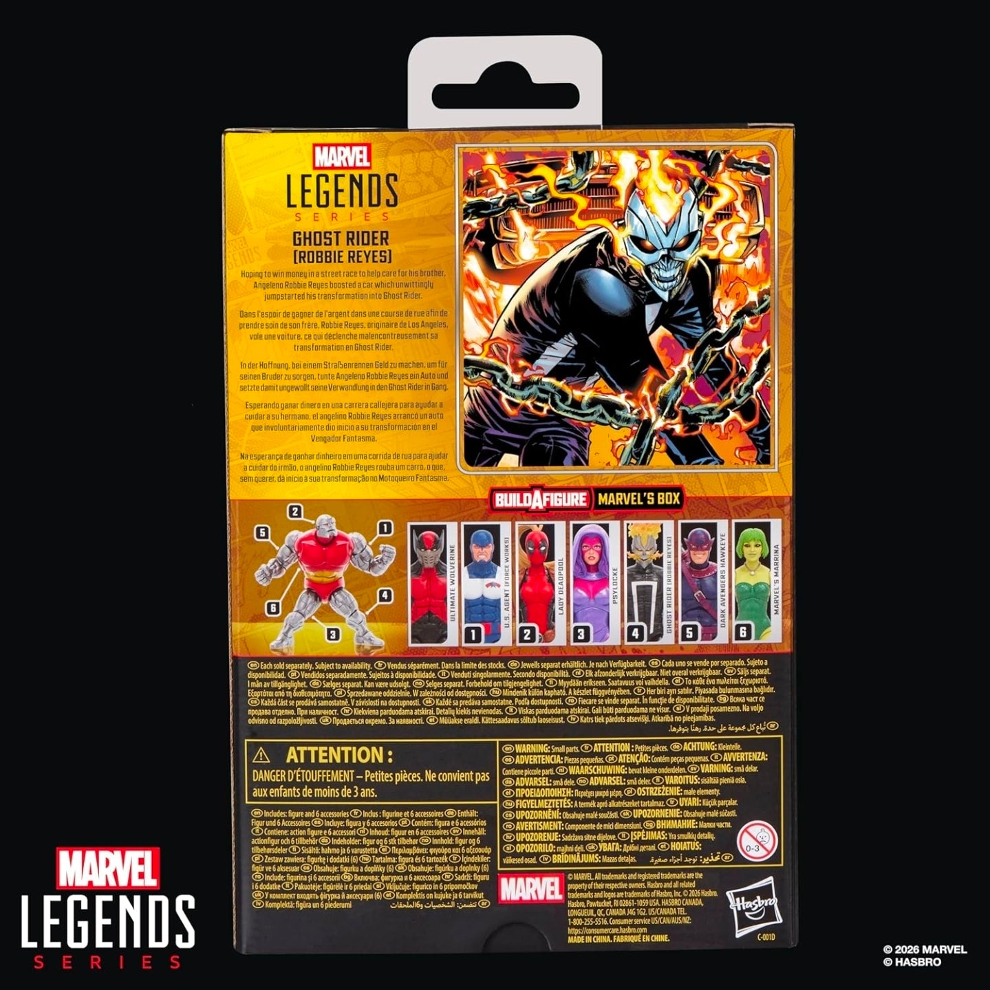 Ghost Rider Robbie Reyes Figura de Acción Marvel Legends 16 cm Baf Marvel's Box