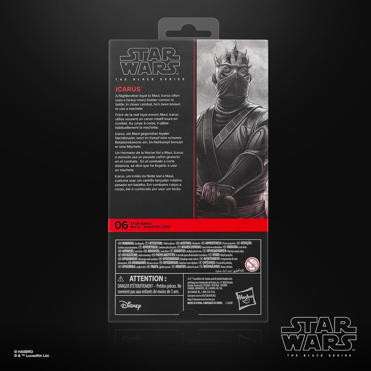 Icarus Figura de Acción Star Wars Darth Maul Shadow Lord Black Series 15 cm