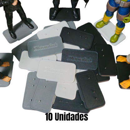 Base Rectangular 3 pines para figuras de Acción - Exhibición Colección Marvel Legends, Mcfarlane, Jada Toys, Black Series, Neca, Etc.