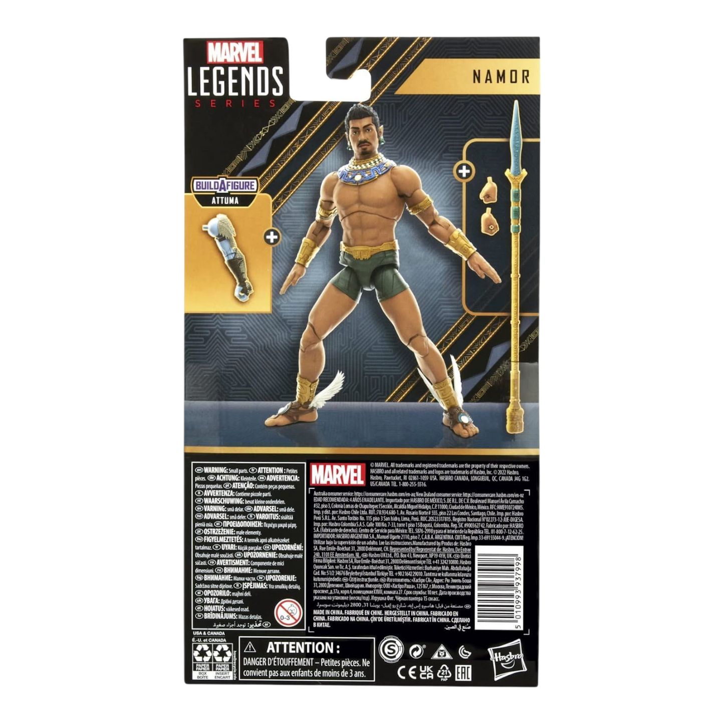 Namor Figura De Acción Black Panther Wakanda Forever Marvel Legends Hasbro 16 Cm BAF Attuma