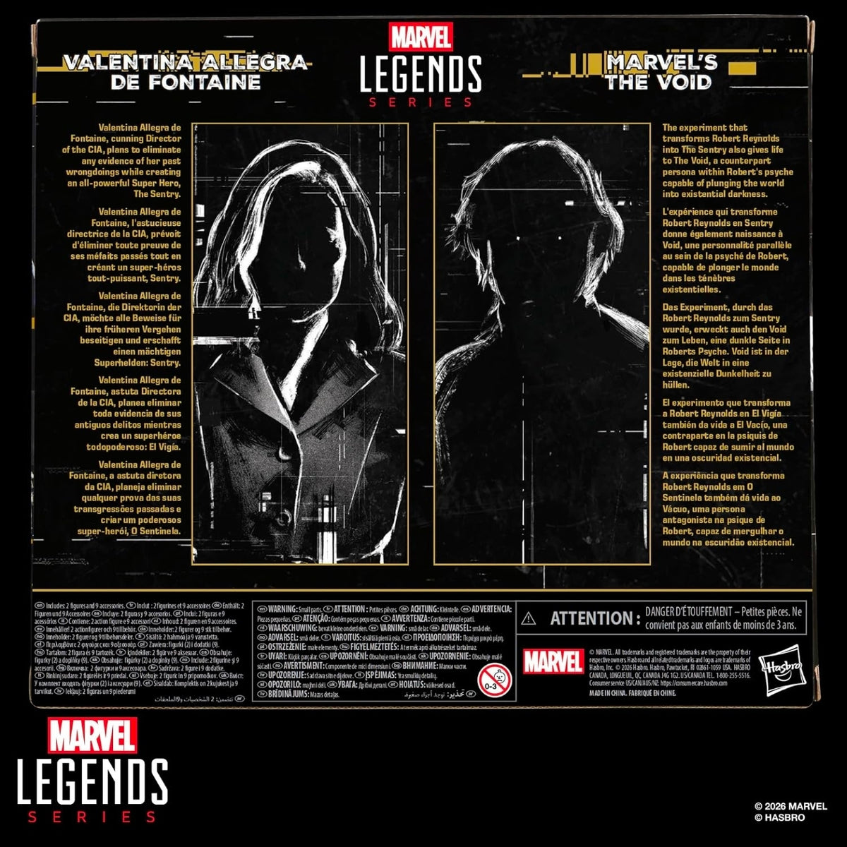 Valentina Allegra De Fontaine & The Void 2 Pack Figuras de Accion Thunderbolts Marvel Legends