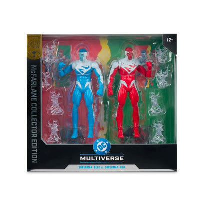 Superman Blue & Superman Red Pack Figuras de Acción Dc Multiverse Mcfarlane Gold Label 18 cm