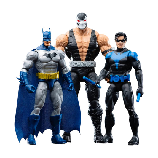 3 Pack Batman & Nightwing Vs Bane Figuras De Accion DC Premier Mattel 17 Cm