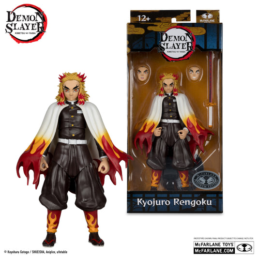 Kyojuro Rengoku Figura De Acción Demon Slayer Platinum Edition Mcfarlane Toys 17 Cm