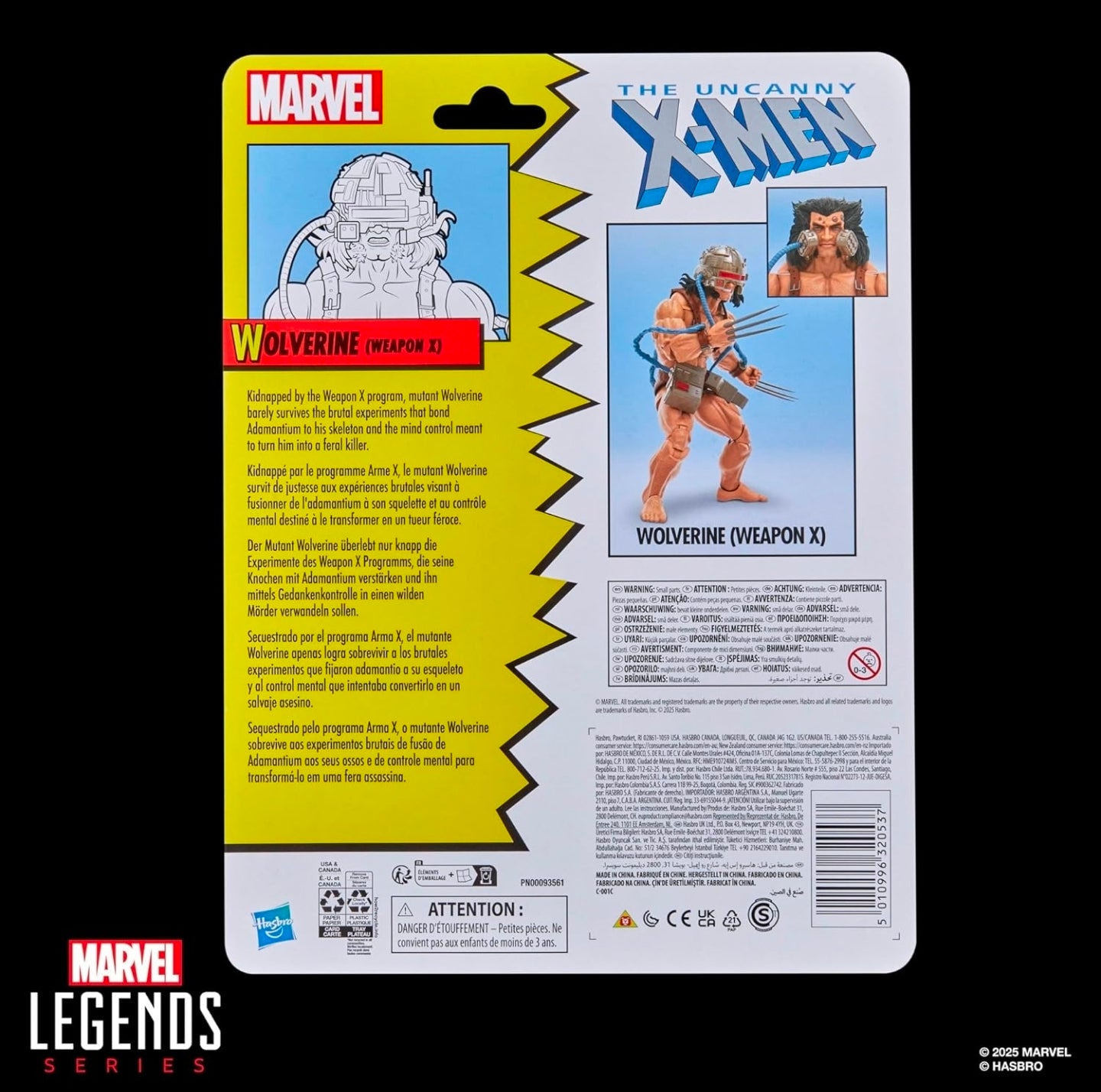 Wolverine Weapon X Figura de Accion X Men Marvel Legends Retro 15 Cm