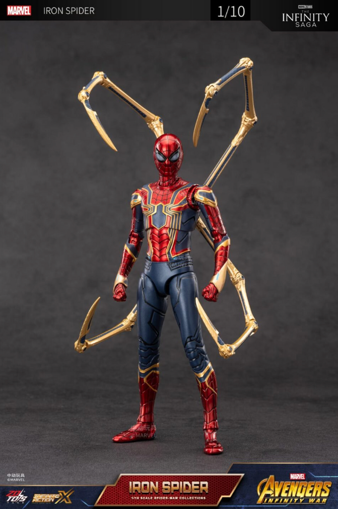 Iron Spider Spiderman Figura de Acción Avengers Infinity War Deluxe ZD Toys 18 cm
