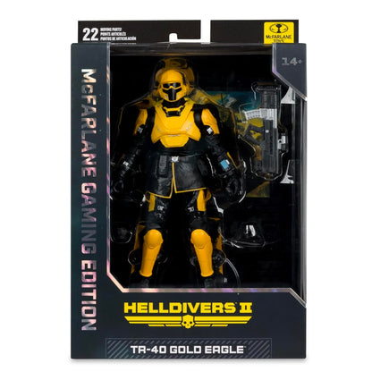 TR-40 Gold Eagle Figura de Accion Helldivers 2 Mcfarlane Gaming Edition 18 Cm