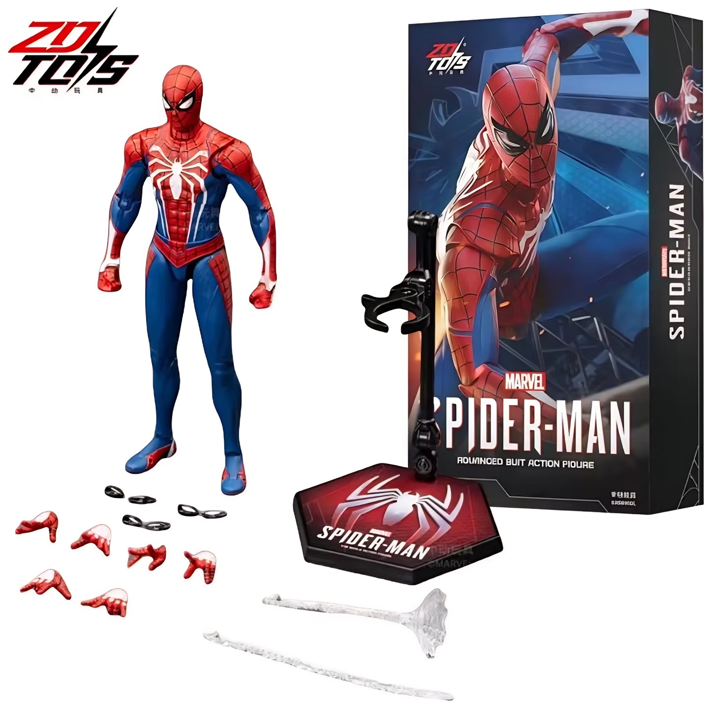 Spiderman Advanced Suit Figura de Acción Ps4 Gamer Deluxe ZD Toys 18 cm
