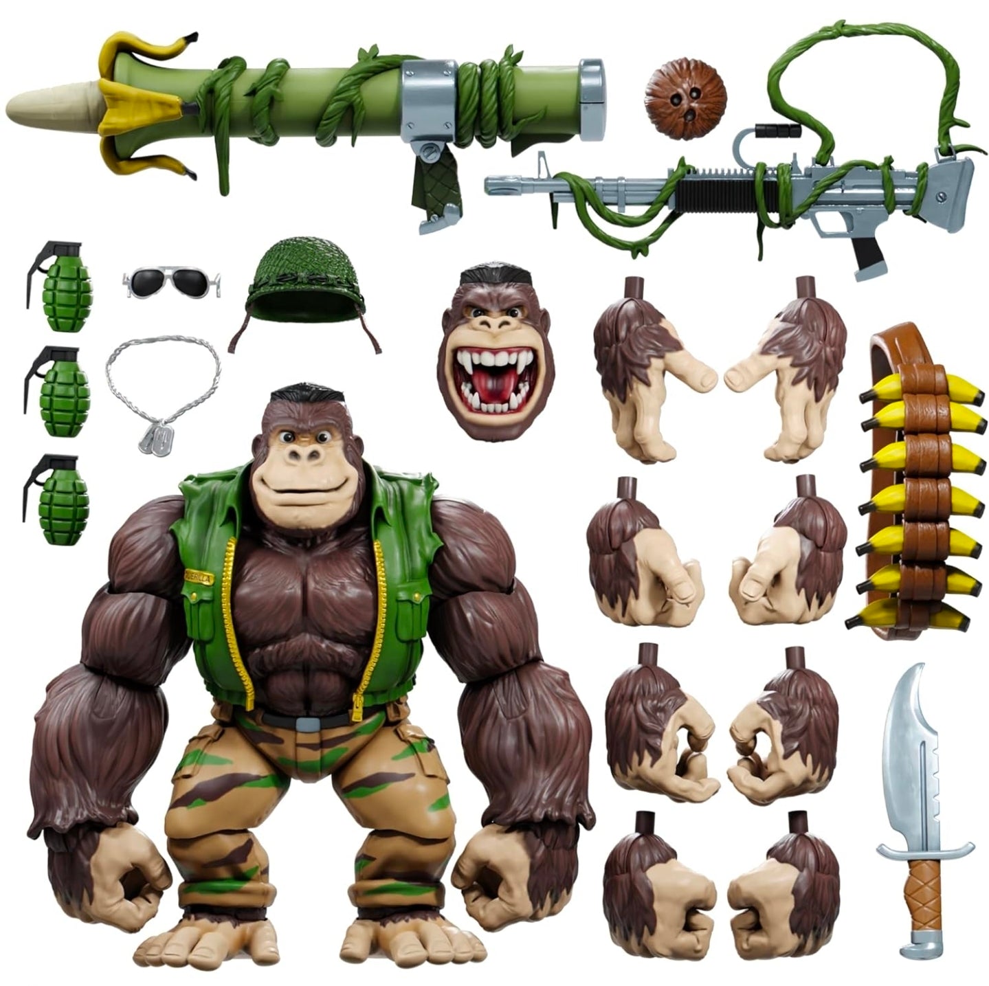 Guerrilla Gorilla Figura de Accion TMNT Tortugas Ninja Super 7 22cm