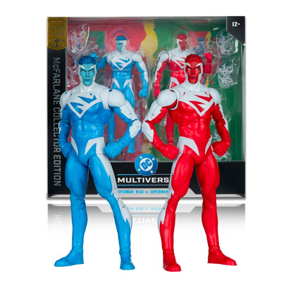 Superman Blue & Superman Red Pack Figuras de Acción Dc Multiverse Mcfarlane Gold Label 18 cm