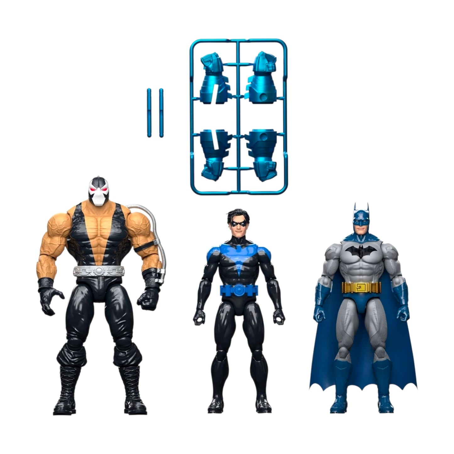 3 Pack Batman & Nightwing Vs Bane Figuras De Accion DC Premier Mattel 17 Cm