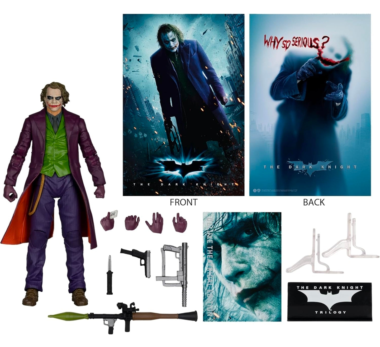 Joker Heath Ledger Figura De Acción Batman Dark Knight Rises DC Multiverse Mcfarlane Toys 18 Cm