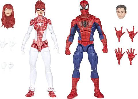 Pack Spiderman y Spinneret Figura De Acción Amazing Spiderman Renew Your Vows Comics Classic Marvel Legends Hasbro 17 Cm