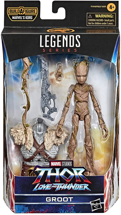 Groot Figura De Acción Thor Love and Thunder Marvel Legends Hasbro 16 Cm Baf Korg