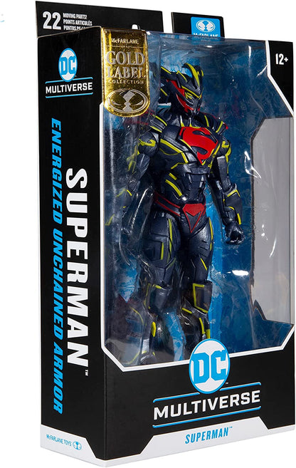 Superman Energized Armor Figura de Acción Energized Unchained Armor Dc Multiverse Mcfarlane Toys 19 Cm
