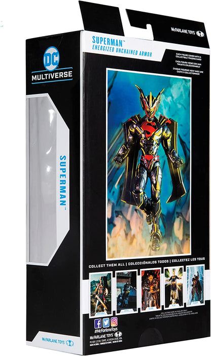 Superman Energized Armor Figura de Acción Energized Unchained Armor Dc Multiverse Mcfarlane Toys 19 Cm