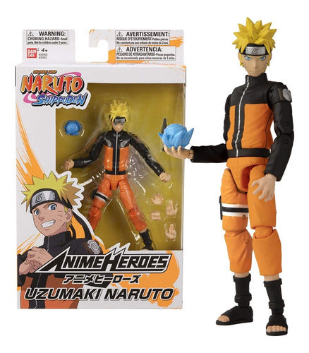 Naruto Uzumaki Figura de acción Anime Heroes Bandai 16 Cm
