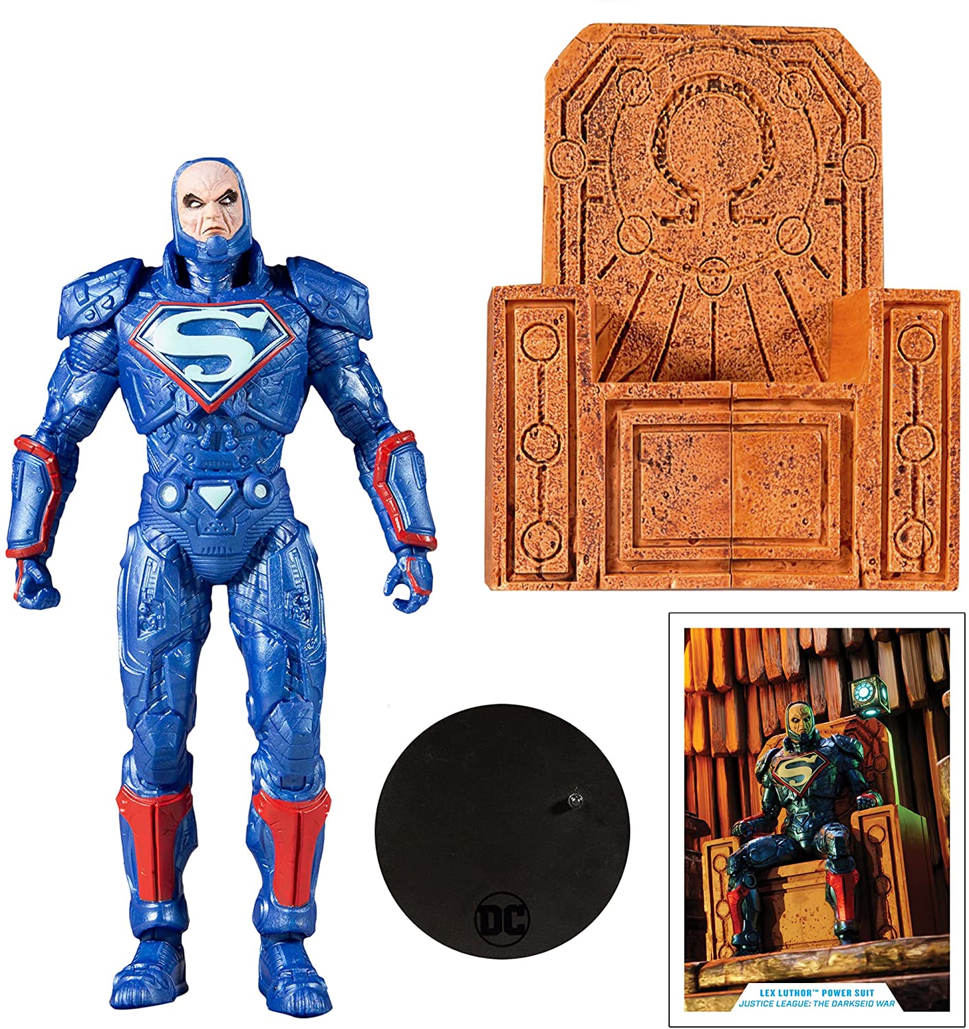 Lex Luthor Power Suit Figura de acción Darkseid War Dc Multiverse Mcfarlane Toys
