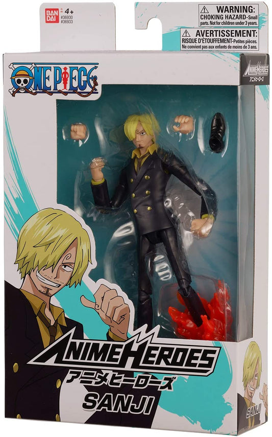 Sanji Figura De Acción One Piece Anime Heroes Bandai 16 Cm