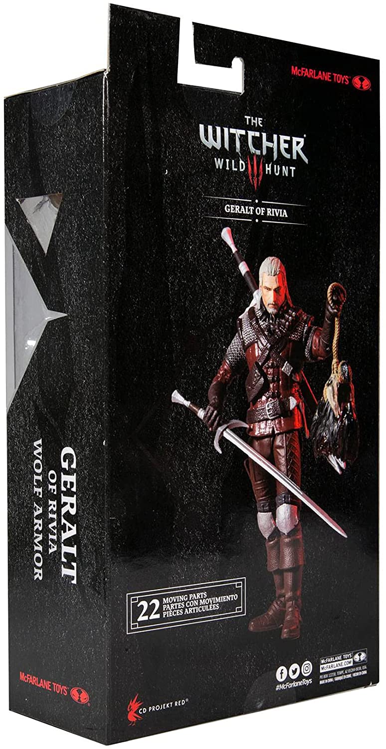Geralt De Rivia Wolf Armor Figura De Acción The Witcher Mcfarlane Toys 18 Cm